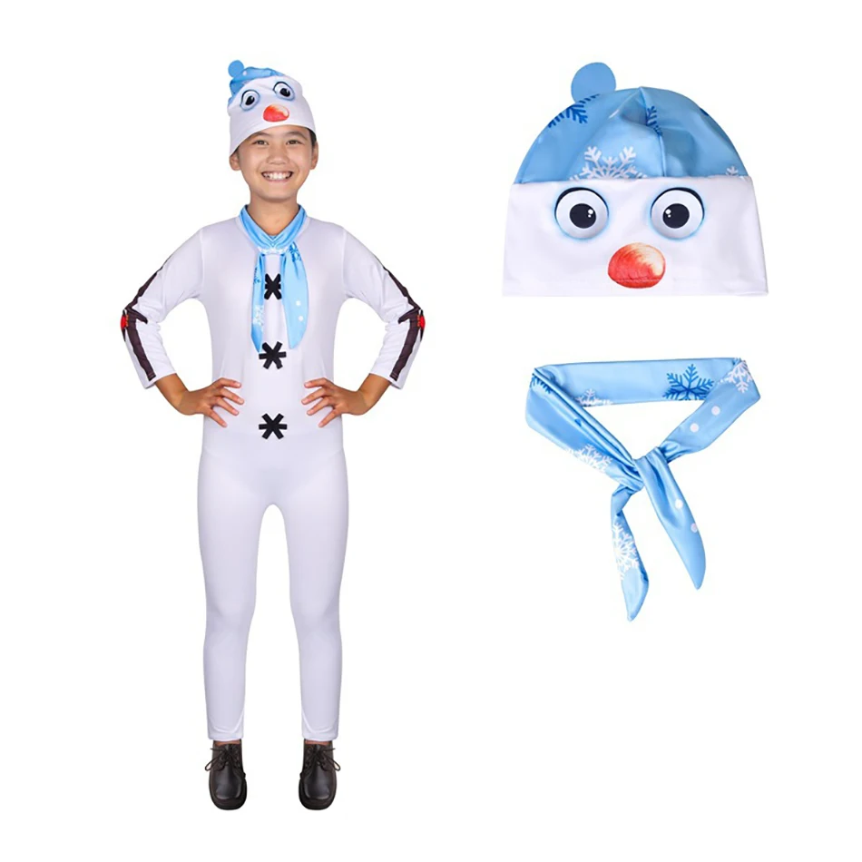 Elsa 2 Children Boy Girl Three-piece Costume Christmas Snowman Olaf Jumpsuit Cute Cosplay Onesies Print Long Sleeve Clothing | Детская