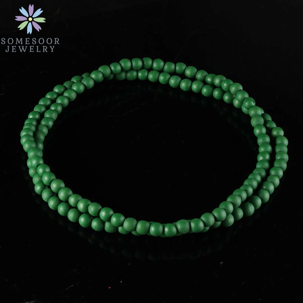 SOMESOOR 8mm Round Beads String Necklace 45cm Length Colorful Chain DIY Handmade Dangle Accessories Jewelry For Man Women Gifts