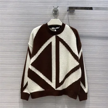 

Autumn Winter Sweaters Women 2020 New Arrival O neck Patchwork Cashmere Pullover Sweater