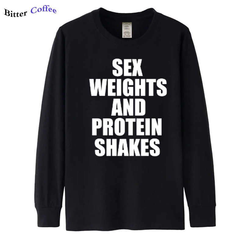 Autumn New Sex Weights Protein Shakes Gym Harajuku Streetwear Shirt Men Health Running Workout