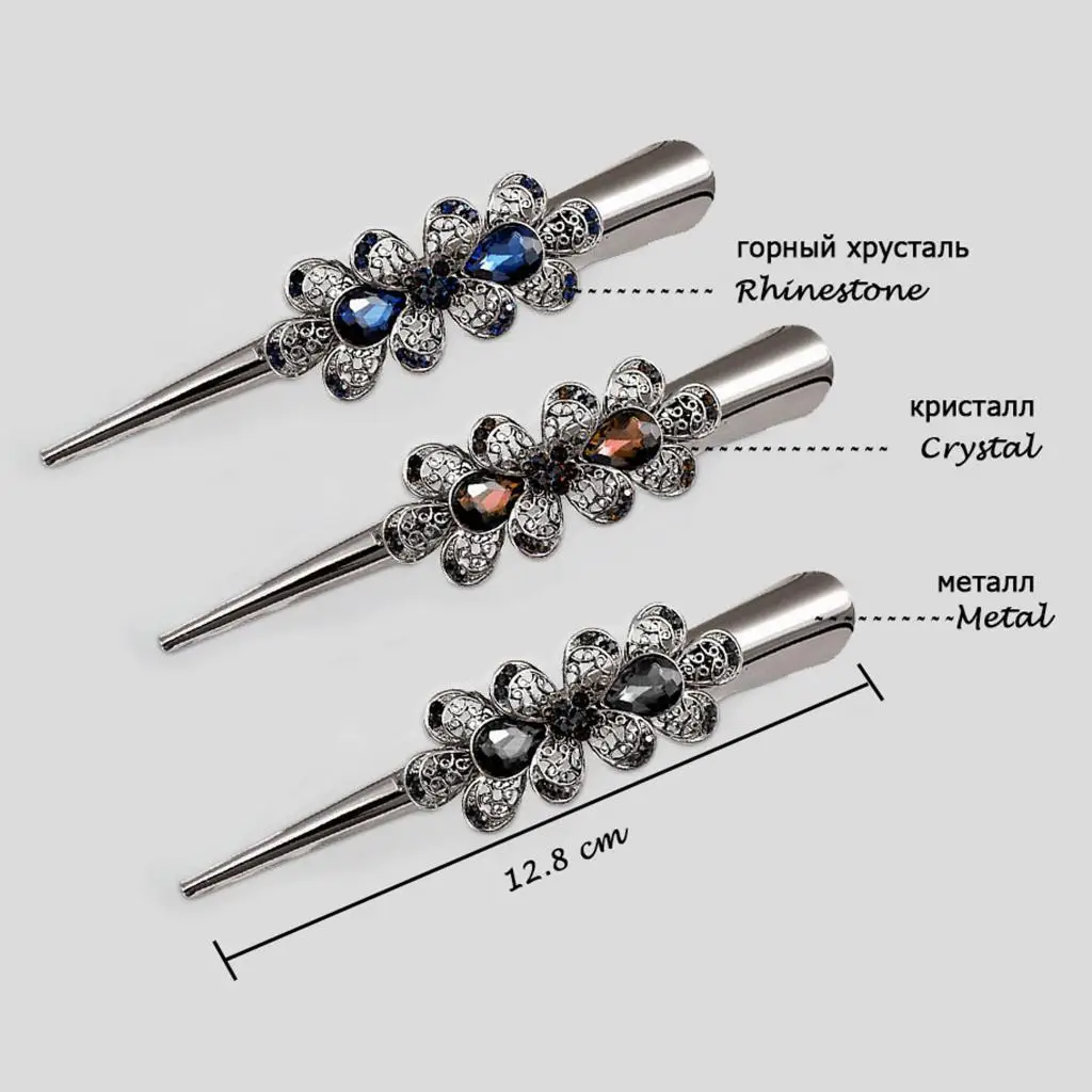 Crystal Large Alligator Hair Clip Duckbill Hair Grip Clamp Ladies Hair Jewelry