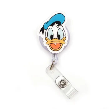 

Couples Duck Style Plastic Badge Reel Holder Elastic Name Card Simple & Easy To Use For Nurse & Students
