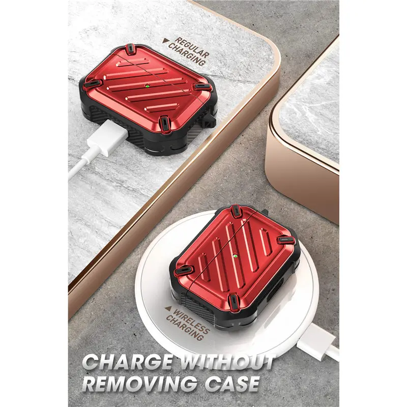 Supcase-ub Pro Case para Airpods Pro Corpo Inteiro Capa Protetora Robusta Mosquetão para Apple2023 - Image 2