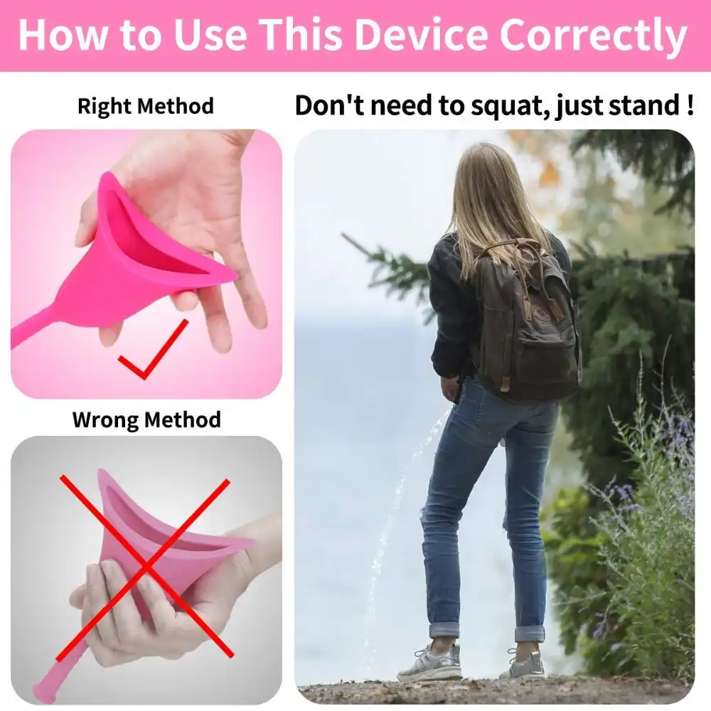 女性排尿デバイス女性おしっこ漏斗ポータブルシリコーン女性便器のための旅行 ハイキング 屋外尿ファンネル女性のための Aliexpress