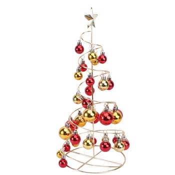 

1pc Christmas Ball Tree Cartoon Christmas Decoration Christmas Tree Decors Metal Desktop Mini Tree for Shop