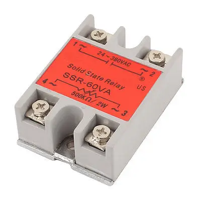

500K Ohm/2W Input AC24-380V Output 60VA Metal Base Solid Module State Relay