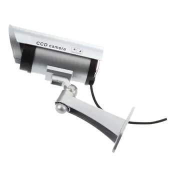 

Set of 4 Cameras Dummy Camera Fake Dummy CCTV Security Surveillance Camera Outdoor with red LED - Silver