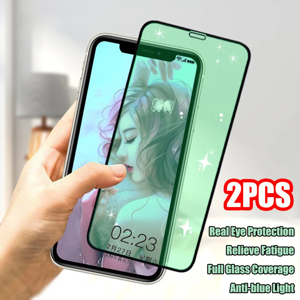Закаленное стекло для iPhone 6/7/8 Plus X Xs XR 11 Pro Max полное покрытие с антибликовым