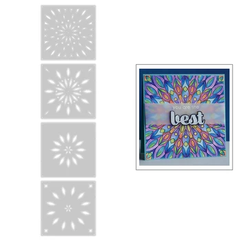 

2020 New Square Background Layering Metal Cutting Dies For DIY Feather Embossing Making Layered Card Paper Scrapbooking NO Stamp