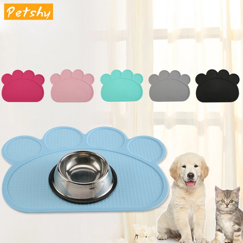 

Petshy Anti-slip Waterproof Pet Mat For Dog Cat Food-grade Silicone Food Water Feeding Pad Dog Cats Bowl Drinking Placemat
