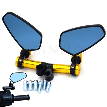 

Universal CNC motorcycle rearview mirror blue anti-glare convex mirror for Kawasaki ZZR600 ZX6R ZX636R ZX6RR ZX9R ZX10R Z1000