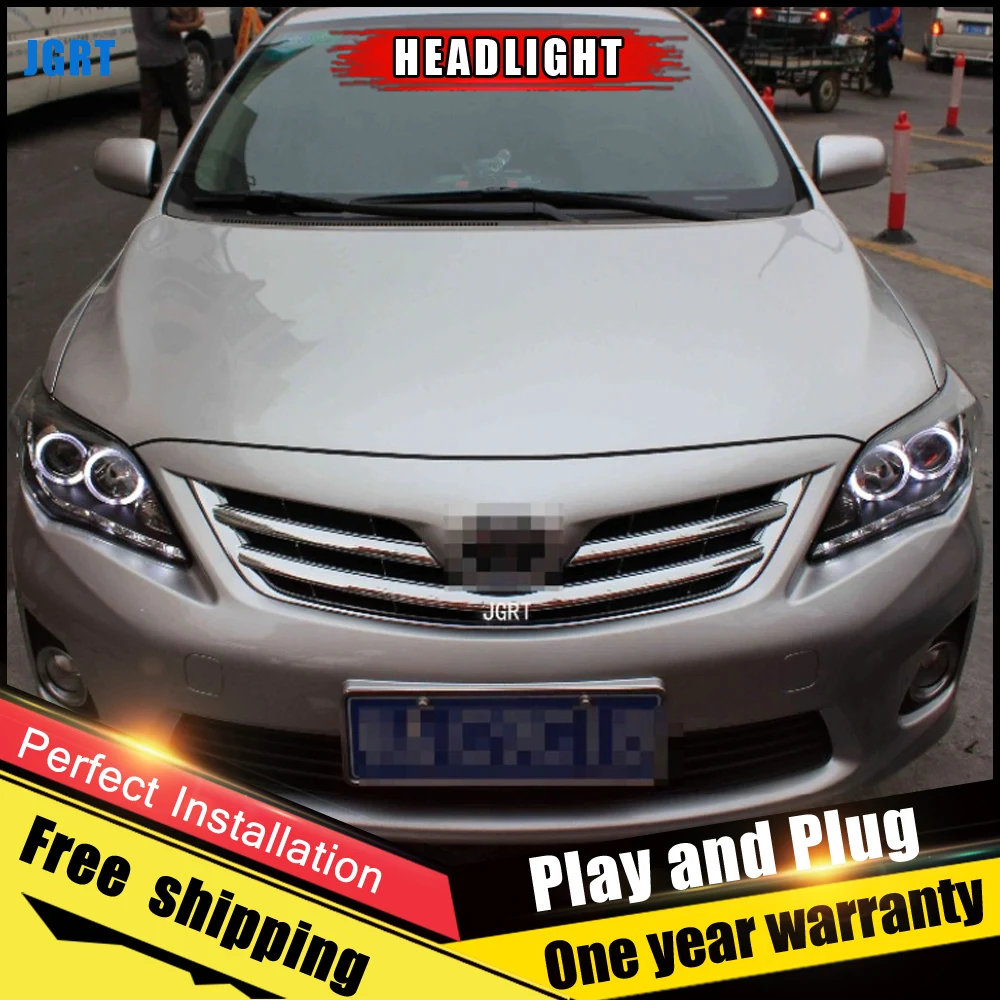 2 шт. автомобильный стиль светодиодный фары для Toyota corolla 2011 для corolla Головной фонарь светодиодный DRL Объектив двойной луч H7 HID Xenon bi xenon объектив