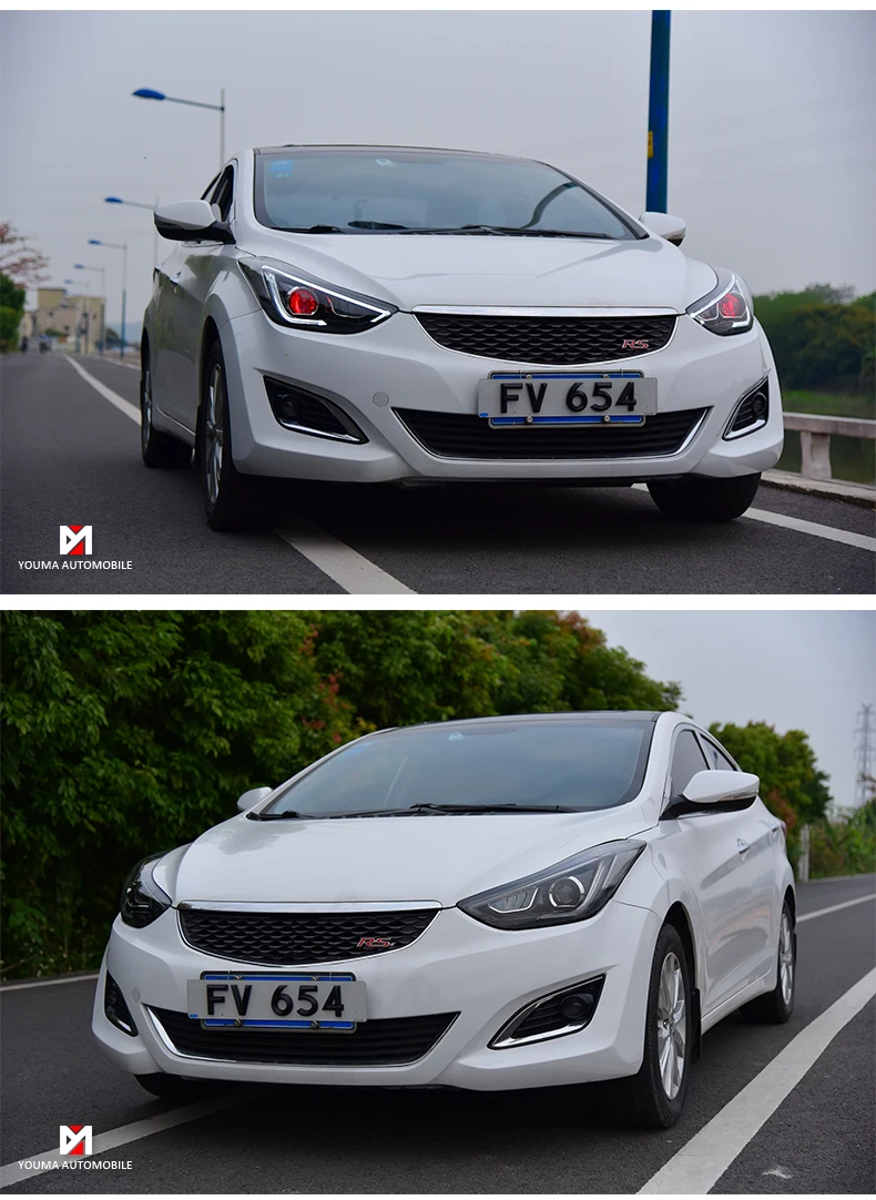 AKD автомобильный Стайлинг Головной фонарь для hyundai фары для HUNDAI Elantra Светодиодный фонарь H7 D2H Hid вариант Ангел глаз биксеноновый луч авто аксессуары