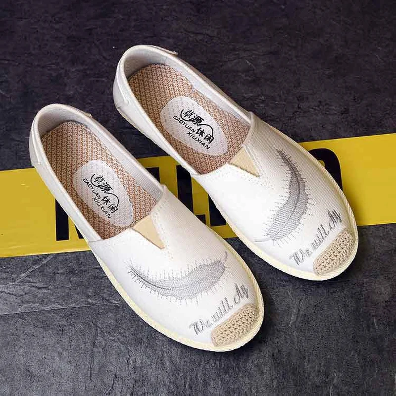 

New Arrival Slip on Canvas Antiskid Flat Fisherman Shoes Spring Autumn Women Comfortable Breathable Printing Flats Loafers