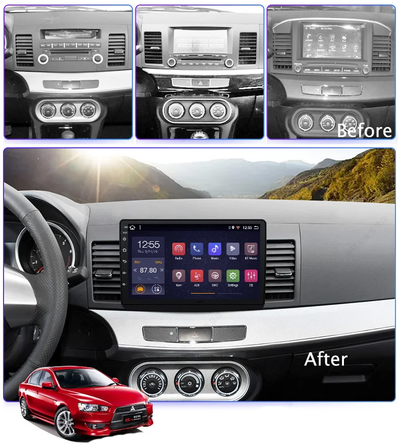 Cheap Android 8.1 Car Multimedia Player For Mitsubishi Lancer EX EVO Lancer 2008-2016 IPS Car dvd gps navigation radio 1