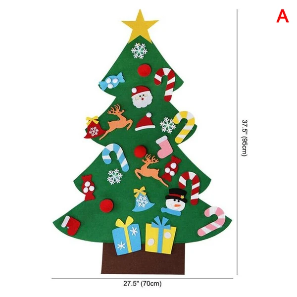 New Hot DIY Felt Christmas Tree Craft Education Ornament Kit Decoration for Children Kids SMD66