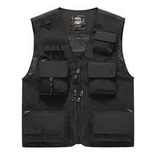 Мужская жилетка для рыбалки на открытом воздухе, летние жилеты для водителей, куртка для мужчин, верхняя одежда, куртка с несколькими карманами, куртки с рукавами, большие размеры L~ 3XL