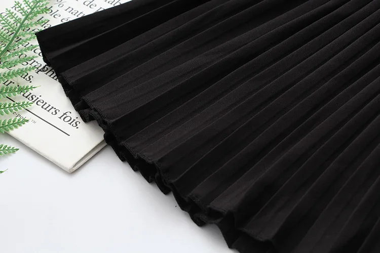 Blvyisla 6XL размер осенние черные юбки стройные кружевные бусины Украшенные юбка средней длины с высокой талией А-образная плиссированная юбка