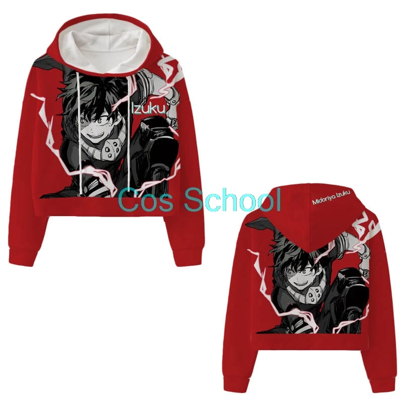 Толстовки Cos School Boku No My Hero Академия Midoriya Izuku женский свитер с капюшоном Todoroki Shouto