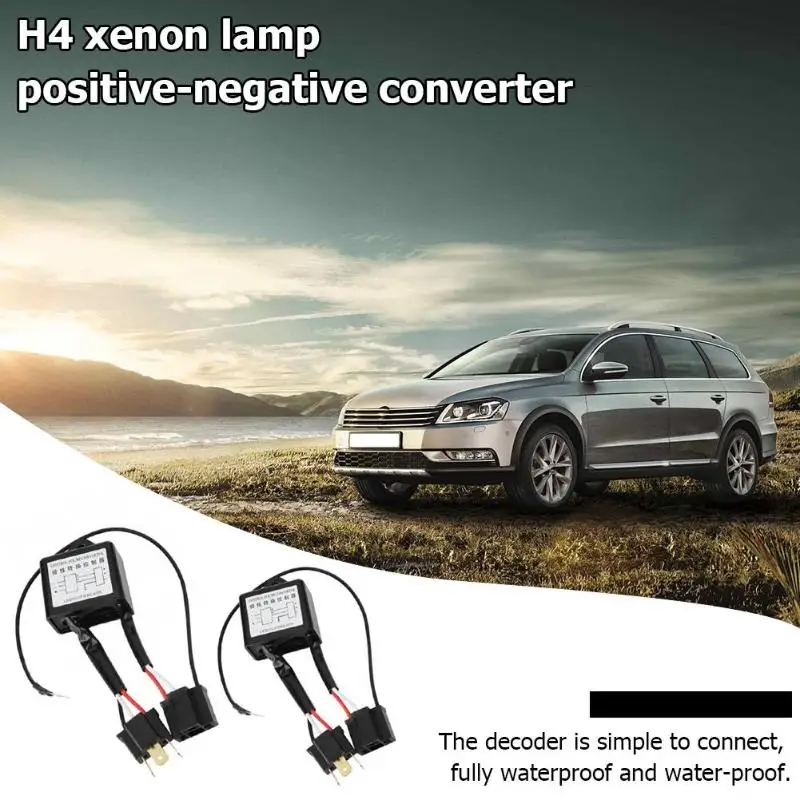 

2pcs Durable Reversed Polarity Converters Solid Positive Negative Polar Switch Harness Converter Adapter for Xenon Light