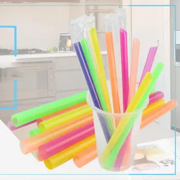 

Fast Shipping New Hot 10pcs/Set Colorful Large Drinking Straws For Bubble Smoothie Milkshake Party Smoothies Bar Accessories