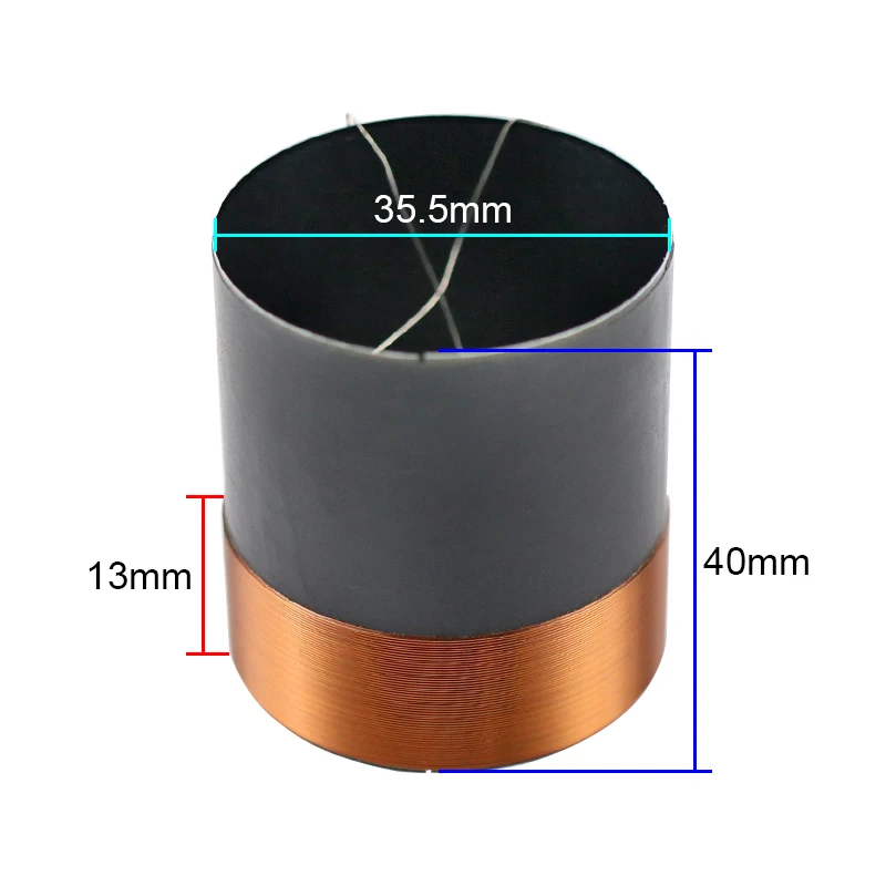 35.5MM Bass Voice Coil Black Aluminum Skeleton Copper Wires 100W-250W High Power Voice Coil For Speaker Accessories 6-8OHM 2pcs