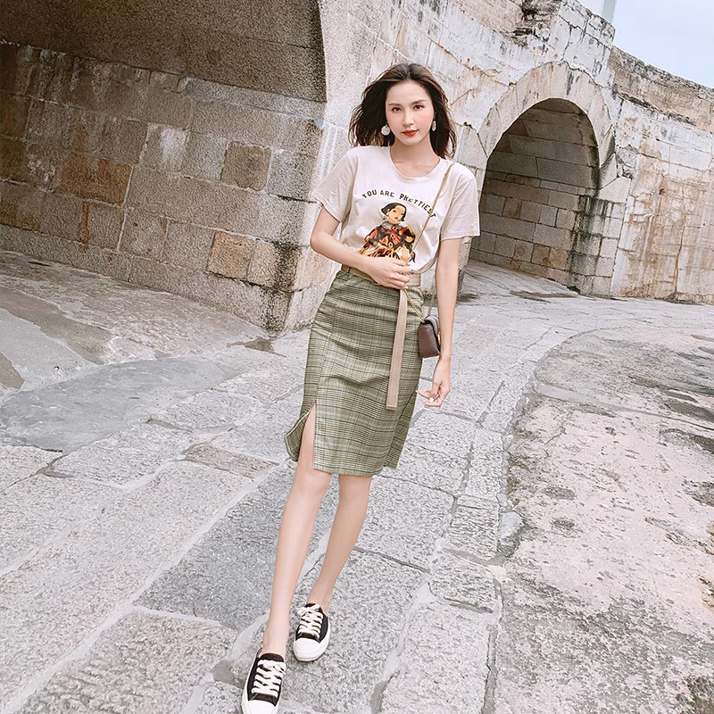 

Two-Piece Set France Non-mainstream Women's 2019 Summer Wear New Style Western Style by Age Skirt Dress Online Celebrity Set