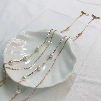 

Pearl Necklace Non-mainstream Design Titanium Steel Necklace GIRL'S Heart Elegant Necklace Pendant Ornament