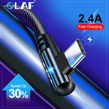 Олаф 90 градусов локоть 2,4 A быстрая зарядка usb type C кабель для Xiaomi Redmi Note 7 USB C кабель для samsung S8 S9 провод для быстрой зарядки