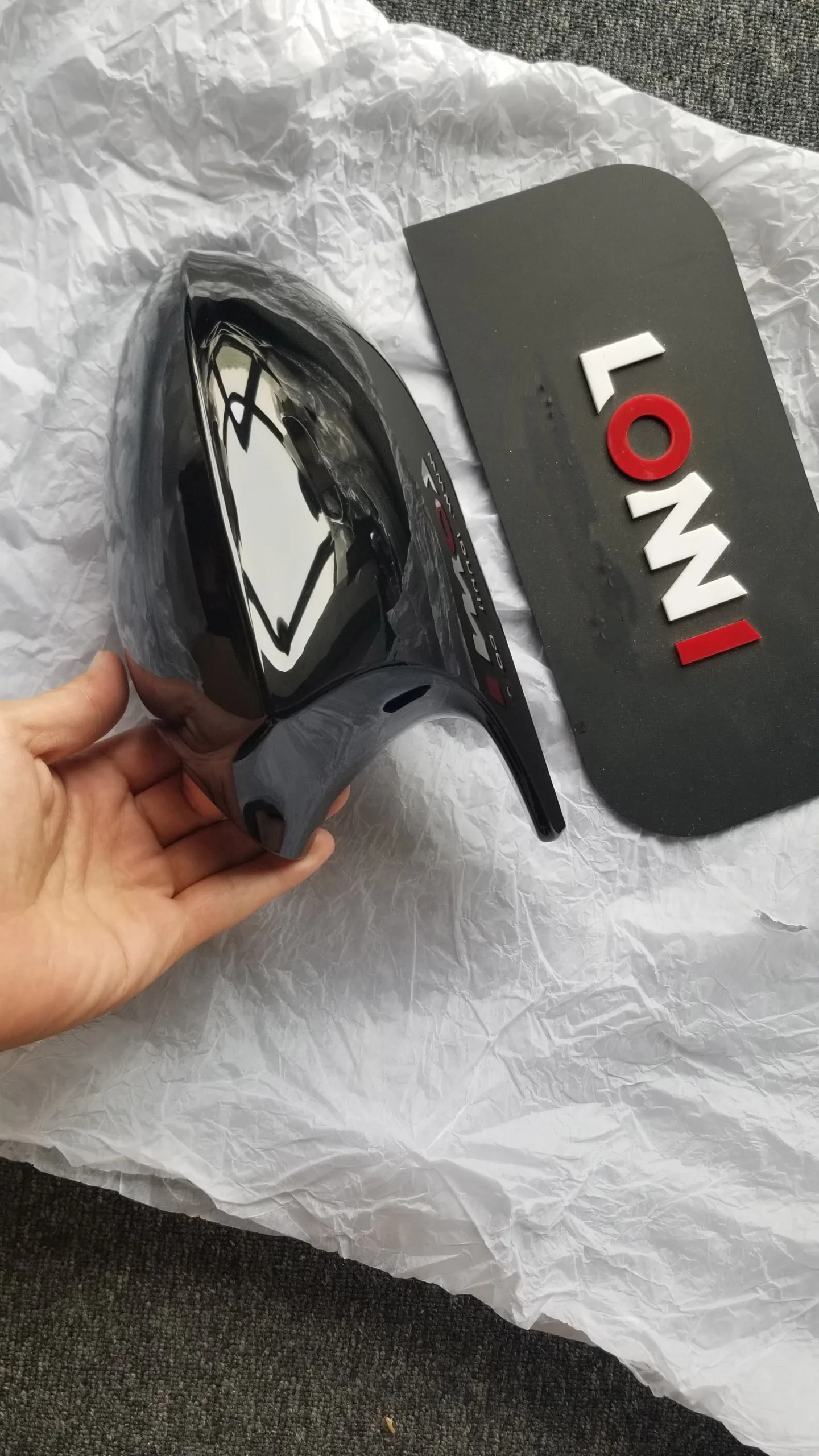 For BMW E90 E92 E93 2005 -11 Replacement Gloss Black Rearview Horn Mirror Cover, not just a sticker