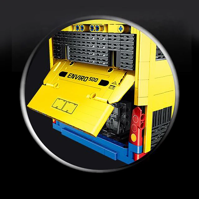 MOC Technic-construcción del TransBus Enviro para niños, serie, coche, modelo, aplicación, control remoto, marca, juego, ensamblaje, motorizado, autobús de bloques de construcción, regalos de navidad MOC Technic-construcción del TransBus Enviro para niños, serie, coche, modelo, aplicación, control remoto, marca, juego, ensamblaje, motorizado, autobús de bloques de construcción, regalos de navidad