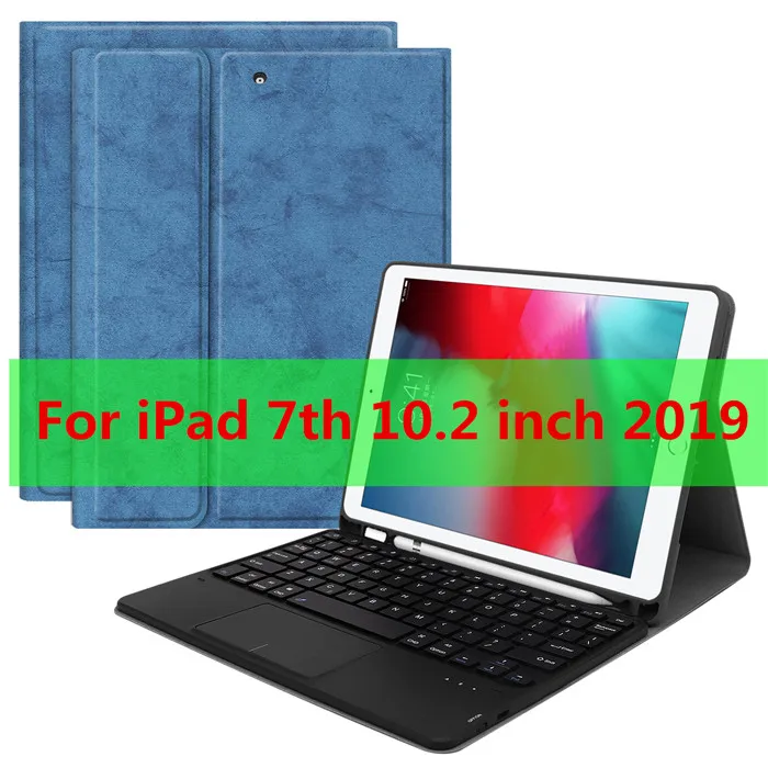 Тачпад клавиатура чехол для iPad mini 5 7,9 6th 9,7 Pro 11 Air 3 10,5 Чехол коврик для мыши и клавиатуры для iPad 7th 10,2 клавиатура - Цвет: T-1028-1-Blue