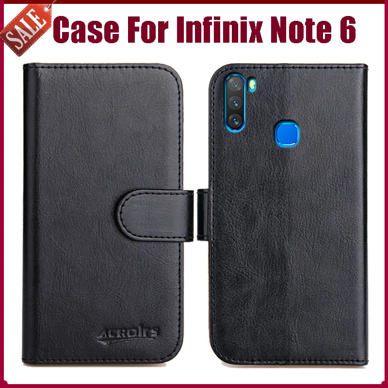 

Hot! Infinix Note 6 Case 6" 6 Colors Flip Soft Leather Phone Wallet Cover Stand Function Case Credit Card Slots