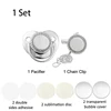 Blank Personalized Baby Pacifier with Chain Clips Covers Luxury Bling Zircon Silicone Dummy Nipple Teether Newborn Gift 5Set/lot 3