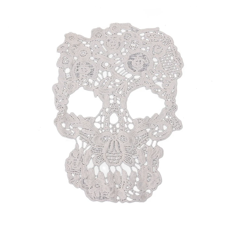 

Skull Lace Embroidery Fabric Sew On Patch Bag Clothes Dress Applique Craft DIY