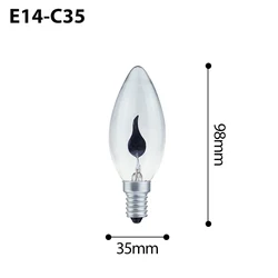 Vintage Flickering Flame LED Candle Light Bulb - Retro Decor Energy Saver Lamp - 3W 220V (E14 C35)