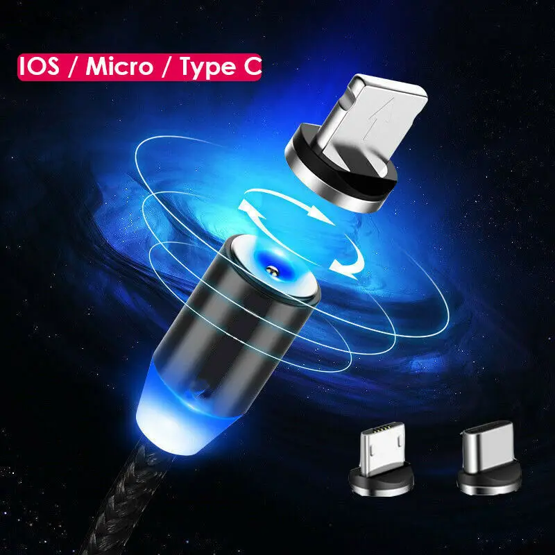 Magnetic Charging Cable For iPhone X XS XR MAX 8 7 6 Micro USB Type C iOS Charger 1m/2m/3m Adapter Cord HTC | Мобильные телефоны и