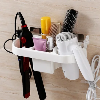 

Wall Mount Hair Strong Installation Dryer Easy Suction Straightener Shelves Storage with Plastic Bathroom Sucker Holder