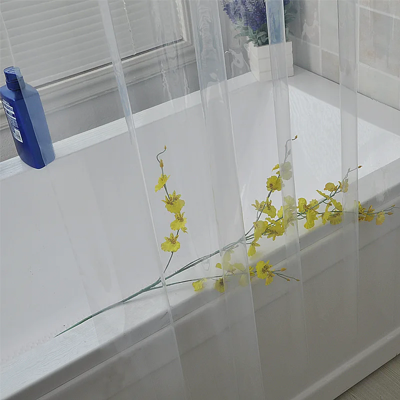 180*200cm Plastic Clear Shower Curtain Waterproof Mildew Proofing Transparent Bath Curtains Bathroom Products Home Merchandies For Shower Curtains