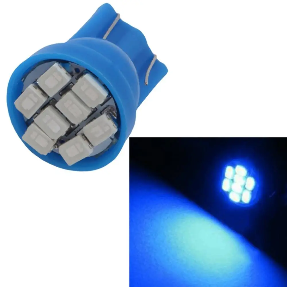 

10 X Ultra Blue T10 8-SMD 8SMD 8LED 1206 LED Wedge Side Light bulbs Lamps 194 168 2825 921 W5W Led Auto Car Led light Auto Lamp