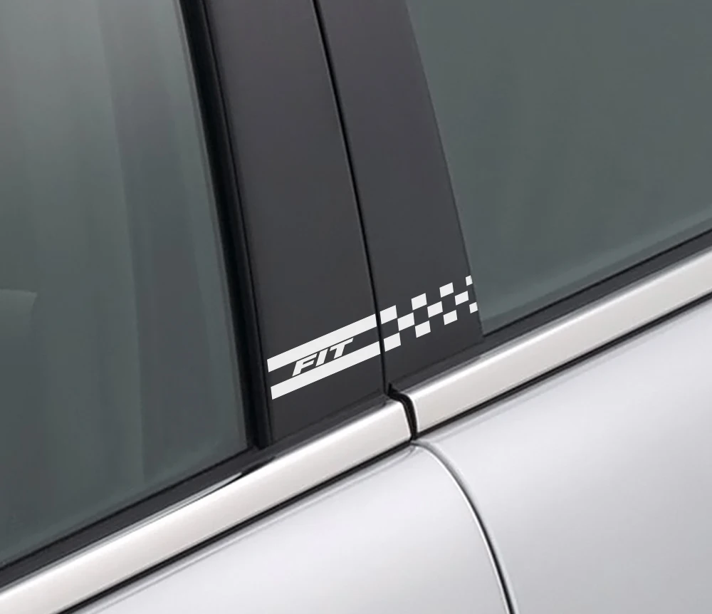 2PCS Reflective Car Column Cover Trim Vinyl Stickers For Honda Fit Auto B Pillars Decorative Car Stickers And Decals Accessories (4)