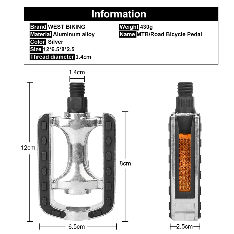 Bicycle Parts Shimano Pedal Thread Size Cycling Pedals Mountain