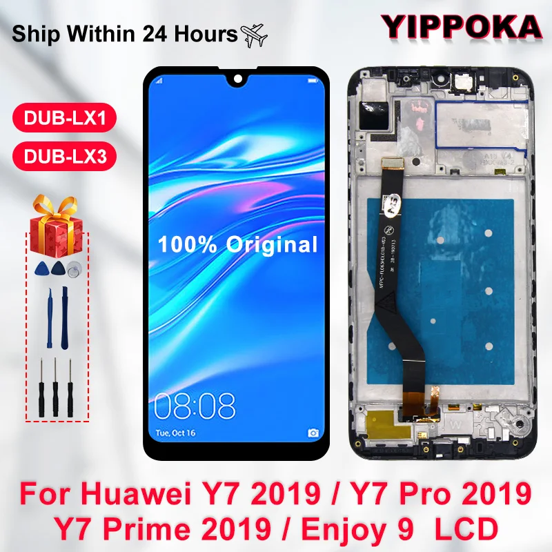 ЖК-дисплей 6 26 дюйма для Huawei Y7 2019 Pro сенсорный экран запасные части Prime дисплей Enjoy 9