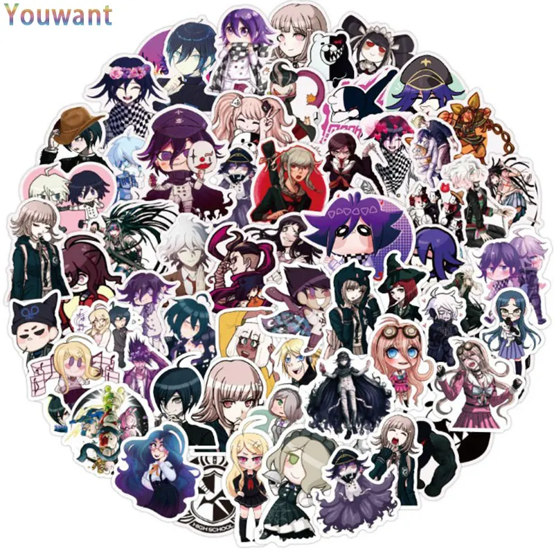 

10/30/50pcs Pack Mixing Danganronpa Game Stickers DIY Skateboard Guitar Bicycle Laptop Backpack Sticker Waterproof Toy Stickers