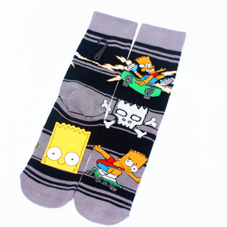 Мужские носки с героями мультфильма «Homer J Bart»; компрессионные хлопковые носки в стиле Харадзюку; повседневные модные милые теплые носки в уличном стиле; зимние носки