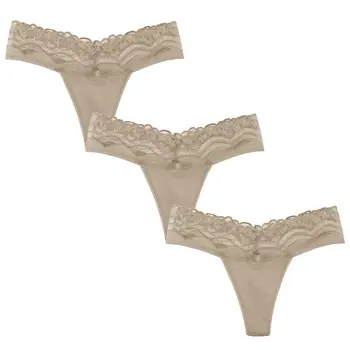 

3Pcs High Quality Sexy Lace Cotton Thongs Panties Plus Size Underwear Women G Strings Sexy Lingerie Boutique Tanga Nude Soft
