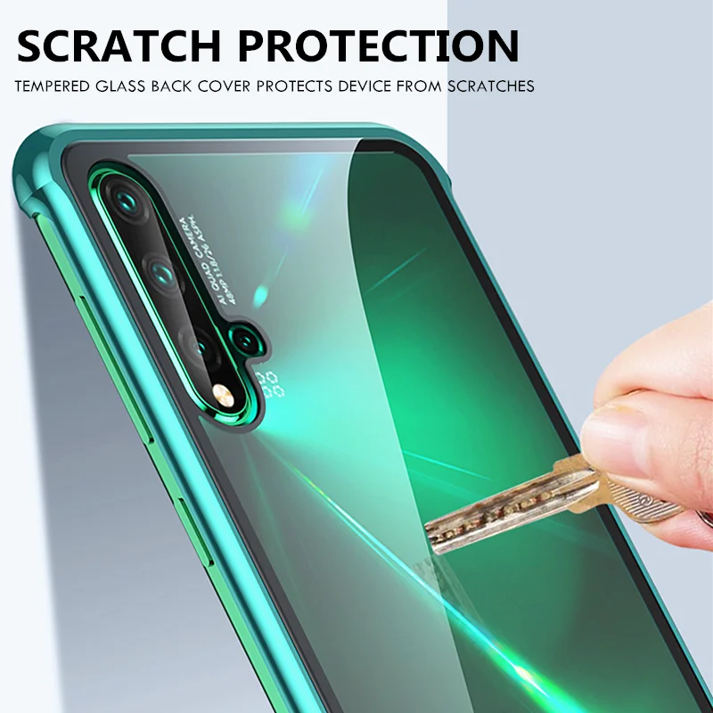 OMEVE для huawei Nova 5T чехол Nova 5 чехол с металлической окантовкой прозрачный чехол из закаленного стекла для huawei Nova5T 5 чехол для телефона s