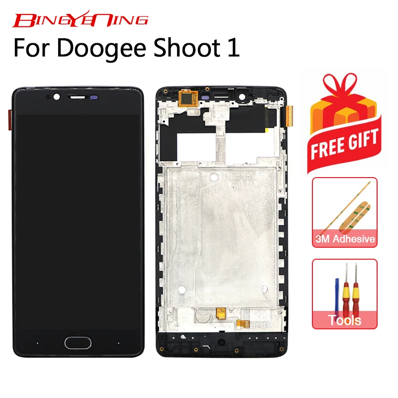 

BingYeNing New Original For Doogee Shoot 1 LCD Display+Touch Screen+Frame Digitizer Assembly Replacement