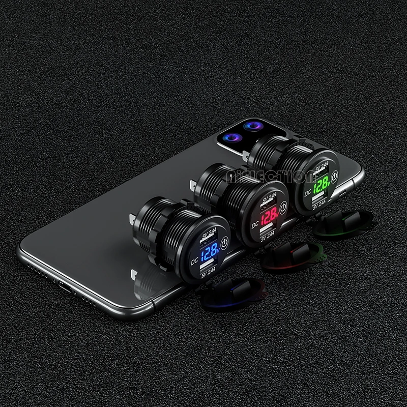 Автомобильное зарядное устройство с двойным USB разъемом 4 8 А сенсорный