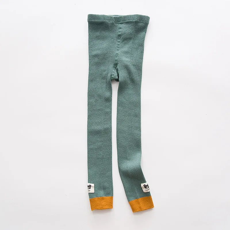 PUDCOCO/Детские леггинсы теплые и удобные мягкие брюки из чистого хлопка для девочек на осень и зиму, леггинсы для девочек возрастом от 3 до 8 лет - Цвет: Зеленый